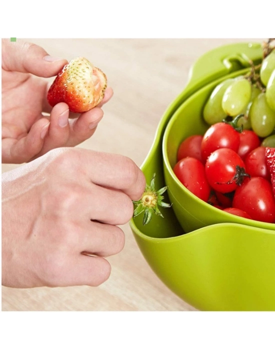 ®  Çok Amaçlı 360 Derece Dönebilir Pratik Hazneli Mutfak Süzgeç Elek