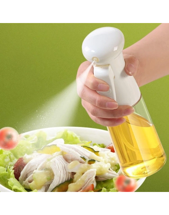 ®   Çok Amaçlı Cam Şişe Püskürtmeli Dağıtıcı Yağdanlık Limonluk Sirke Sosluk Spreyi Beyaz