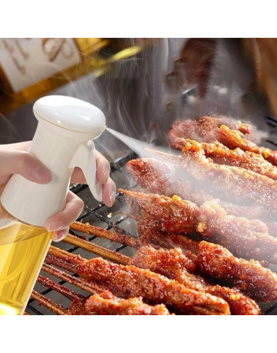 ®   Çok Amaçlı Cam Şişe Püskürtmeli Dağıtıcı Yağdanlık Limonluk Sirke Sosluk Spreyi Beyaz