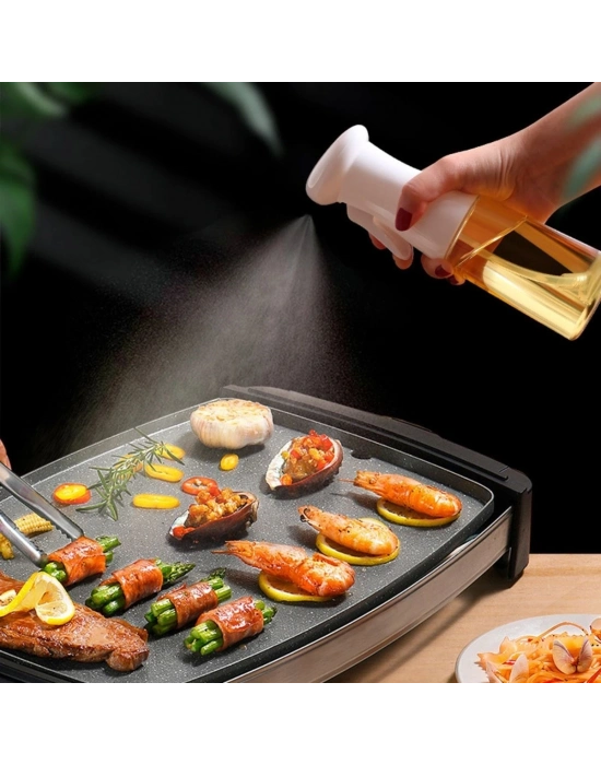 ®   Çok Amaçlı Cam Şişe Püskürtmeli Dağıtıcı Yağdanlık Limonluk Sirke Sosluk Spreyi Beyaz