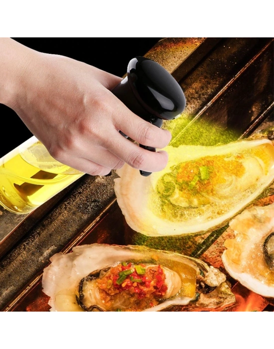 ®   Çok Amaçlı Cam Şişe Püskürtmeli Dağıtıcı Yağdanlık Limonluk Sirke Sosluk Spreyi Siyah