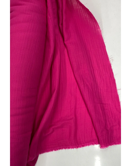 Çok Amaçlı Müslin Pamuklu Bebek Örtü ve Battaniye Kumaşı Müslin Bez Fuşya 73