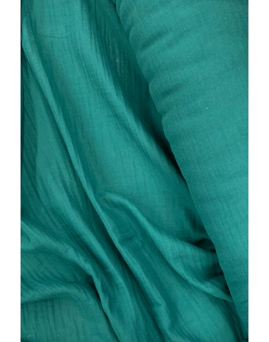 Çok Amaçlı Müslin Pamuklu Bebek Örtü ve Battaniye Kumaşı Müslin Bez Petrol Yeşili 41