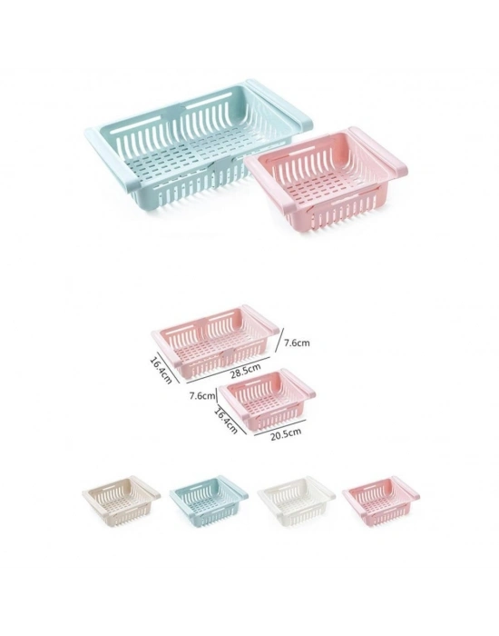 ®  Çok Amaçlı Uzayıp Kısalabilir Buzdolabı Düzenleyici Sepeti Rafı