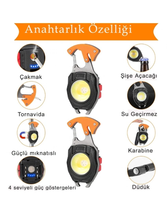 Çok Fonksiyonlu Anahtarlık Kamp Lambası