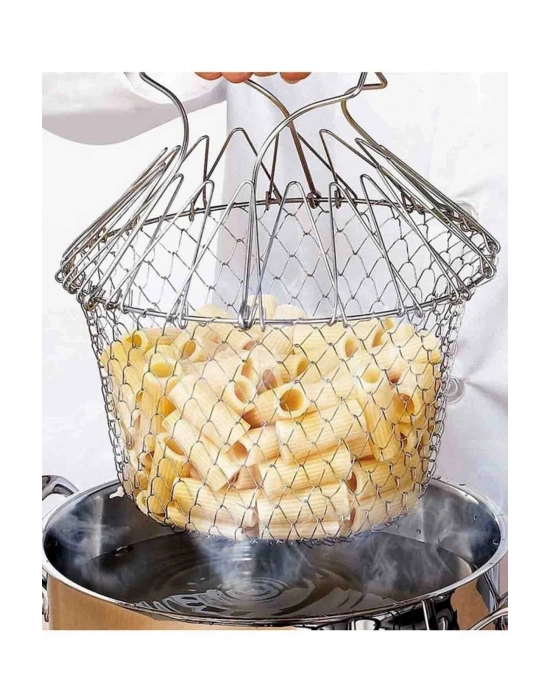 Çok Fonksiyonlu Pratik Süzgeç Katlanır - Kızartma Haşlama Aparatı -chef Basket