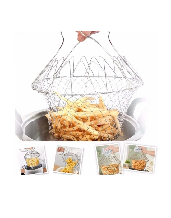 Çok Fonksiyonlu Pratik Süzgeç Katlanır - Kızartma Haşlama Aparatı -chef Basket
