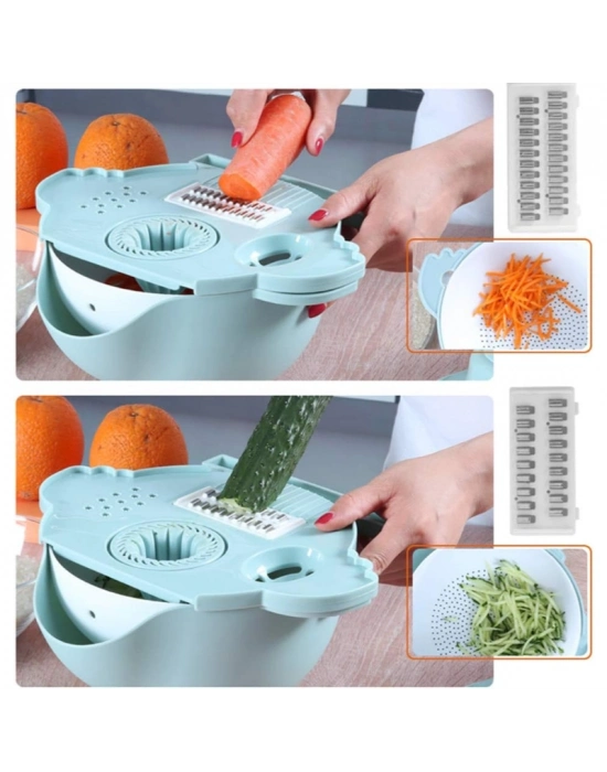 Çok Fonksiyonlu Salata Aparatı - Süzgeçli Doğrayıcı Kase