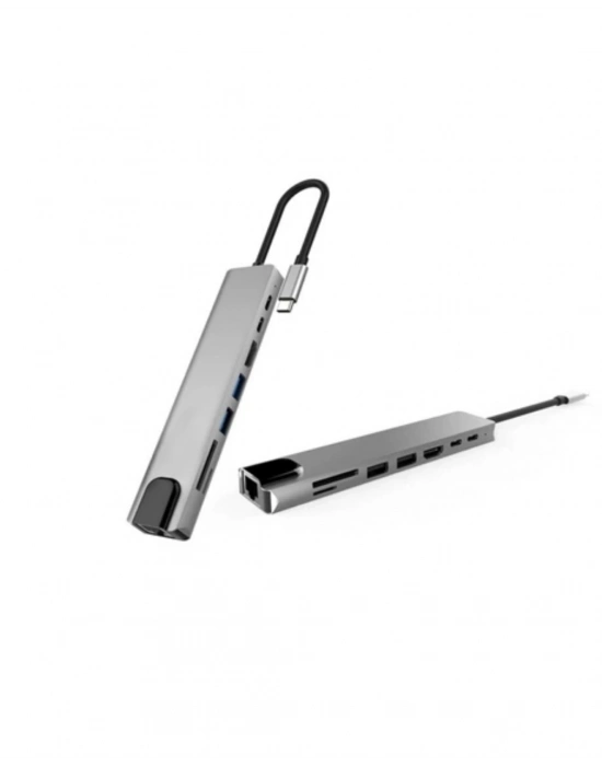 Çok Fonksiyonlu Type C Hub USB HDMI Ethernet Kart Okuyucu