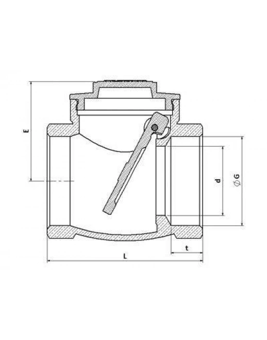 ® 1 1/2 Çalpara Çekvalf Prinç
