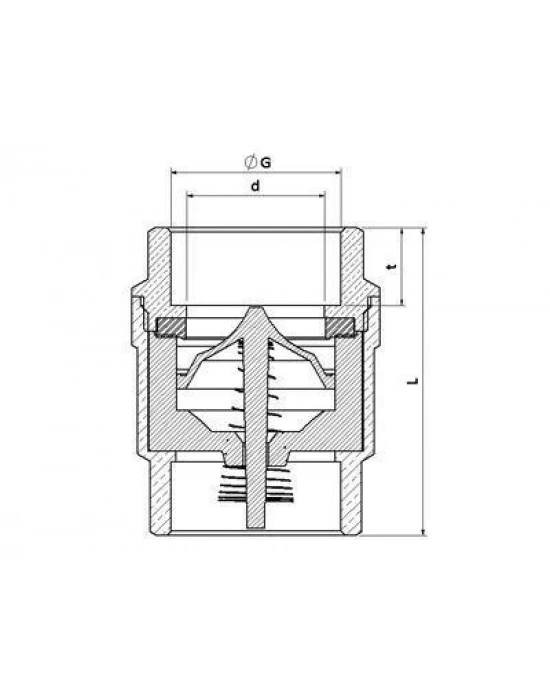® 1 1/2 Dik Çekvalf Prinç