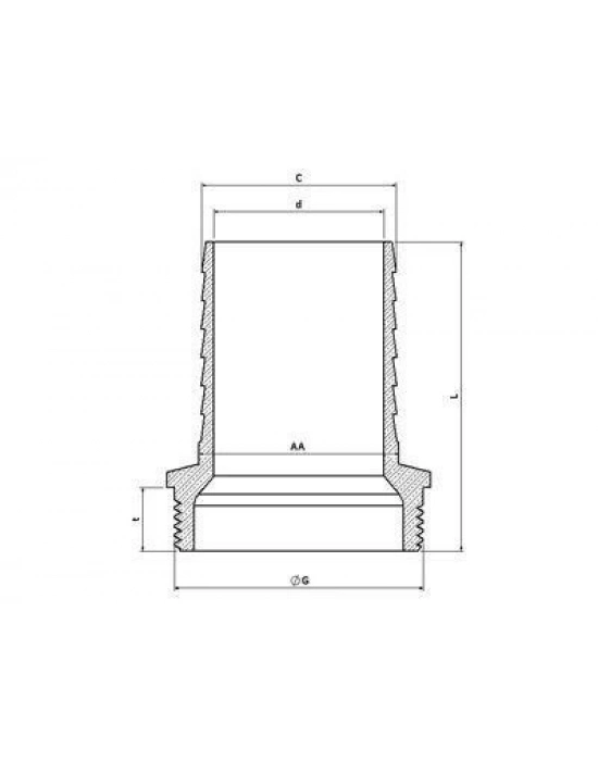 ® 1 1/2 Sarı Hortum Rakoru