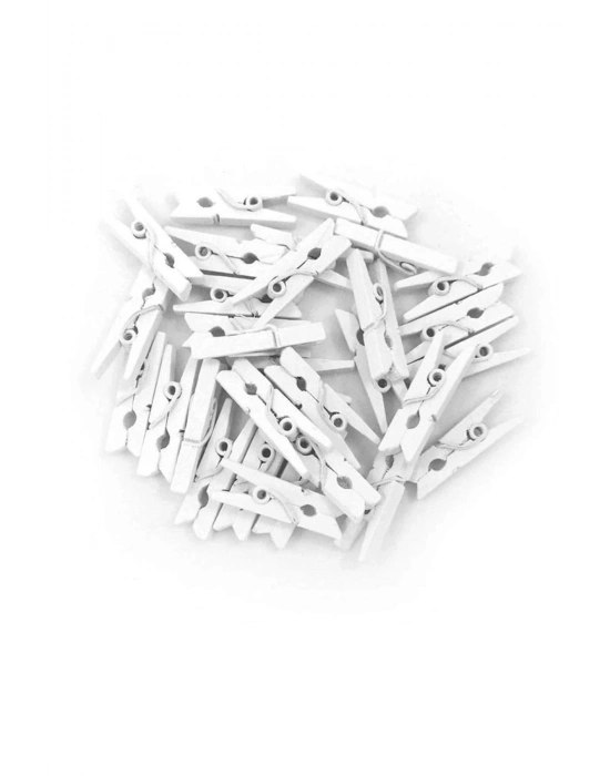 ÇOK SATAN 100lü Beyaz Ahşap Mandal 2.5cm (10lu Paket-1000 Adet)