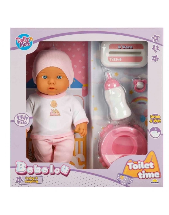 ÇOK SATAN 1030141 Sesli Bebelou Tuvalet Zamanı Bebek Seti 32 cm