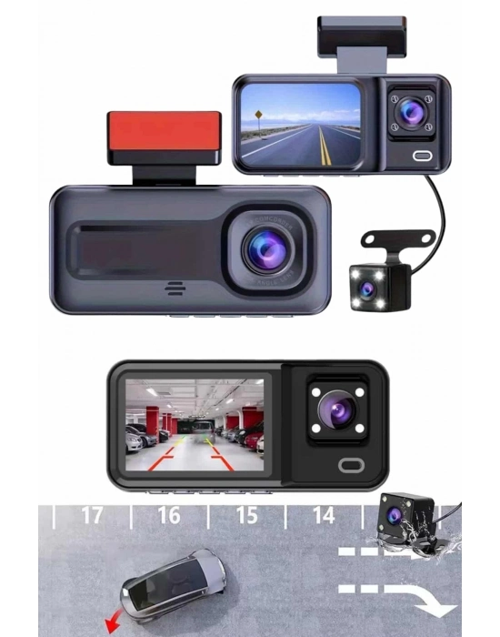 ÇOK SATAN 1080p Sürüş Kaydedici 2 İnç Araç Araba Ön İç Arka DVR IPS Ekran