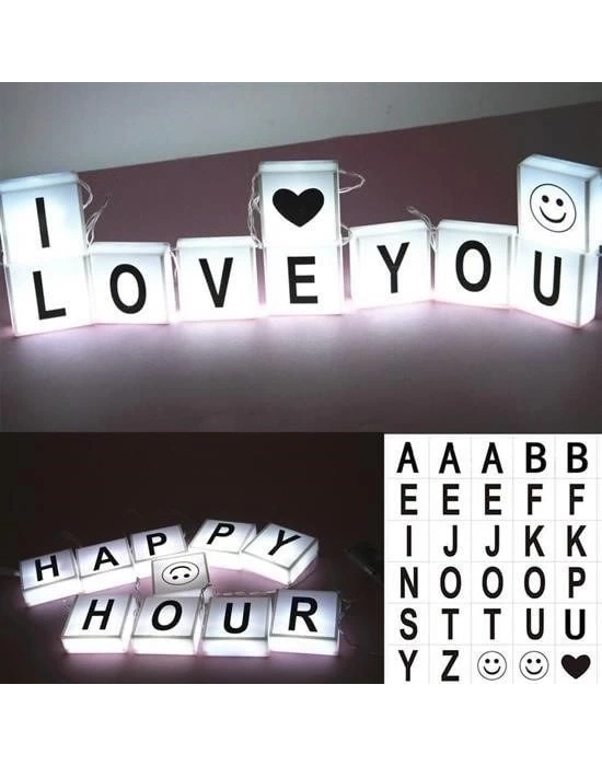 ÇOK SATAN 10lu Lightbox Işıklı Harf Mesaj Panosu Dekoratif  Harf Işık Zinciri