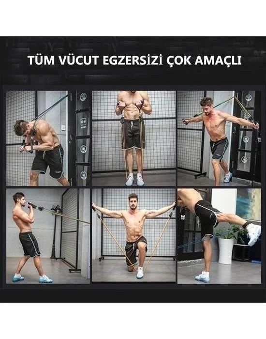 ÇOK SATAN 11 Parça Lateks Egzersiz Bandı Çekme Halatı Egzersiz Seti