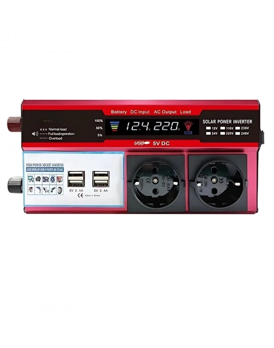ÇOK SATAN 12v 2000w Modifiye Sinus İnverter Araç Ve Güneş Enerjisi Uyumlu, Çift Usb, Çift Priz Ve Çakmaklık
