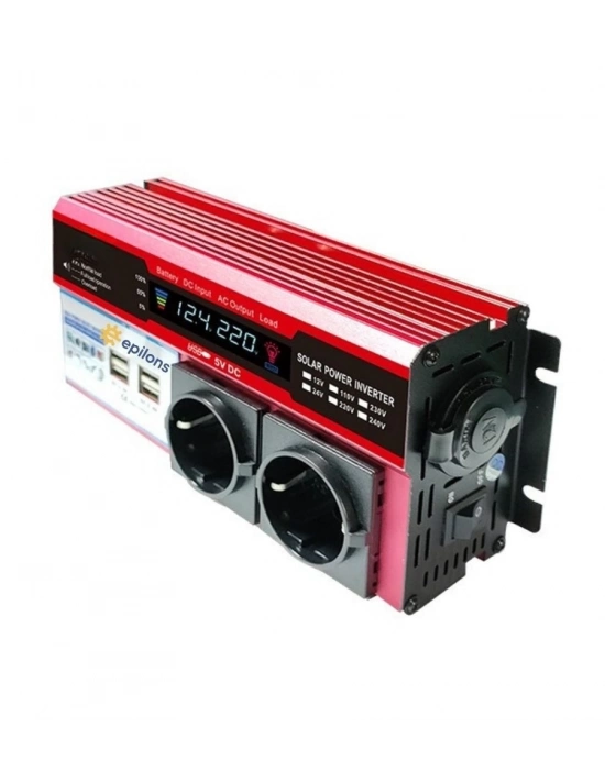ÇOK SATAN 12v 2000w Modifiye Sinus İnverter Araç Ve Güneş Enerjisi Uyumlu, Çift Usb, Çift Priz Ve Çakmaklık