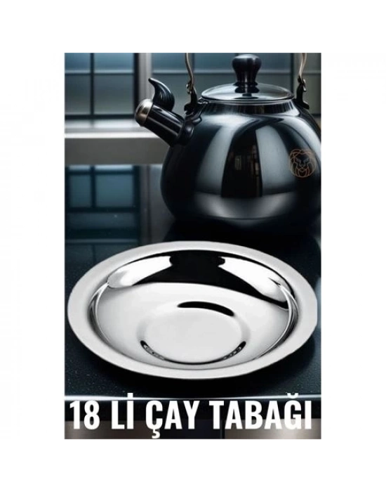 ÇOK SATAN 18 li Metal Çay Tabağı Veneta Design Seti