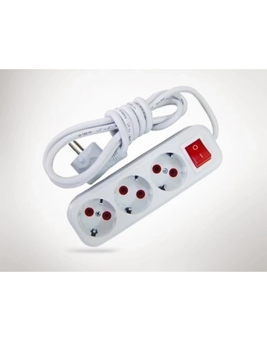 ÇOK SATAN 2 Metre Kablolu Anahtarlı 3 Lü Topraklı Grup Priz