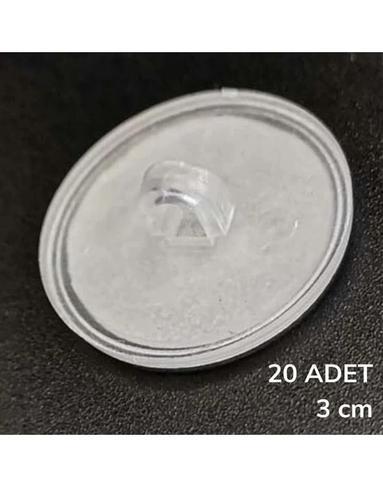 ÇOK SATAN 20 Adet Şeffaf Yuvarlak 3 Cm Çaplı Güçlü Disk Yapışkanlar