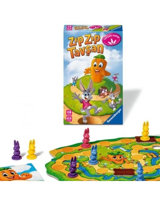 ÇOK SATAN 248810 Ravensburger - ZıpZıp Tavşan - Seyahat Boy Kutu Oyunu