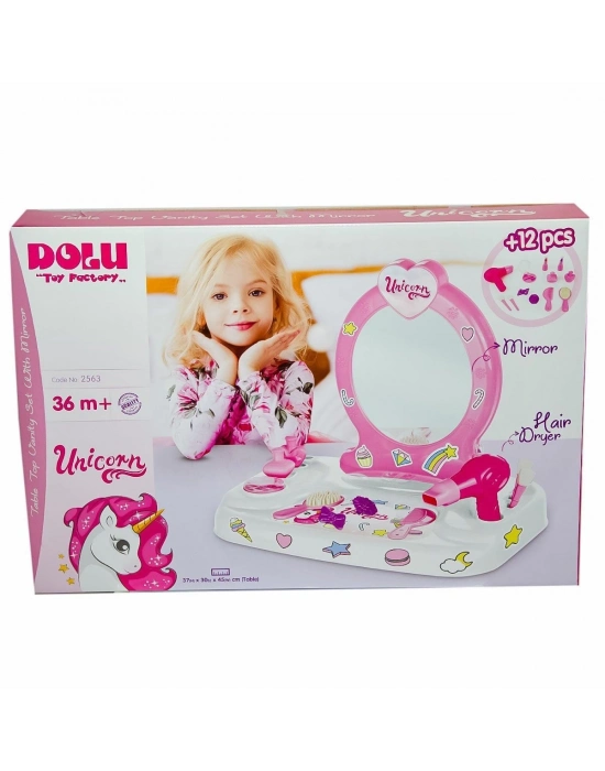 ÇOK SATAN 2563 Oyuncak Unicorn Masaüstü Aynalı Makyaj Seti