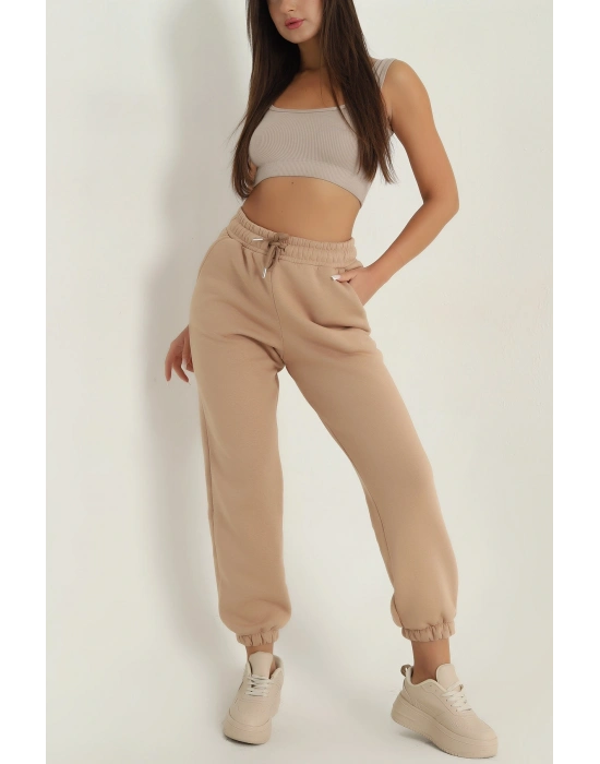 3 iplik şardonlu paça lastikli eşofman bisküvi is001