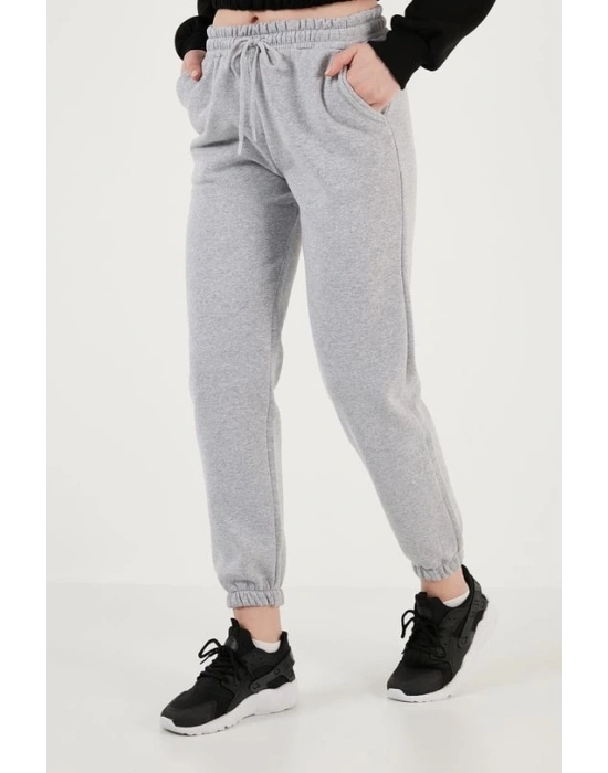 3 iplik şardonlu paça lastikli eşofman gri is001