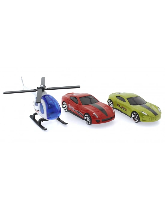 ÇOK SATAN 3lü Beyaz Helikopterli Metal Araçlar