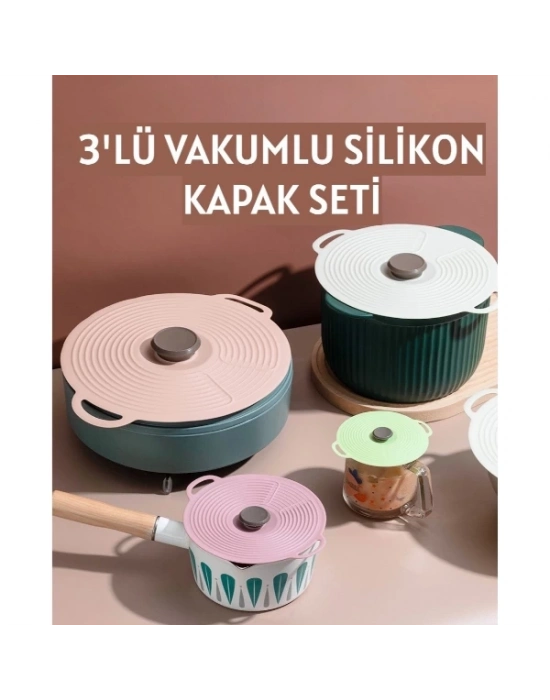 ÇOK SATAN 3lü Vakumlu Silikon Kapak Seti