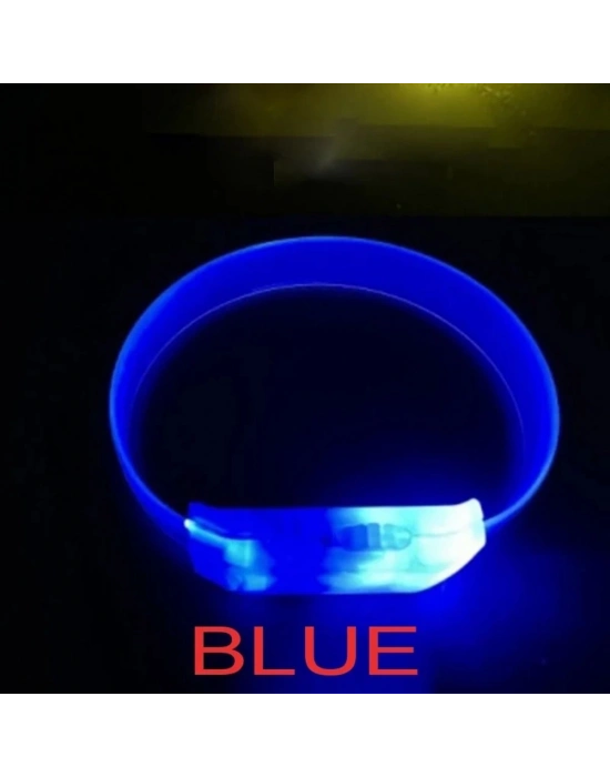 ÇOK SATAN 3 Modlu Pilli Led Işıklı Esnek Parti Bilekliği Mavi