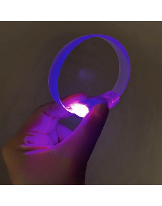 ÇOK SATAN 3 Modlu Pilli Led Işıklı Esnek Parti Bilekliği Mor