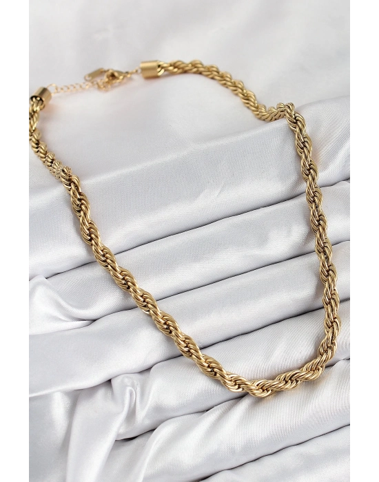 ÇOK SATAN 316L Çelik Burgu Model Gold Renk Kadın Kolye