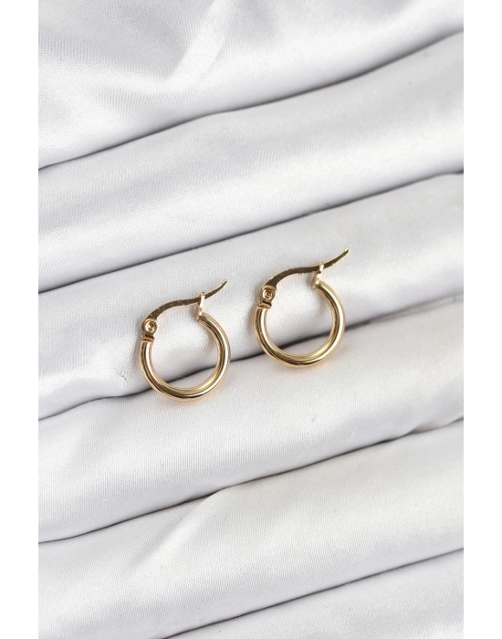 ÇOK SATAN 316L Çelik Gold Renk 12 mm Halka Kadın Küpe