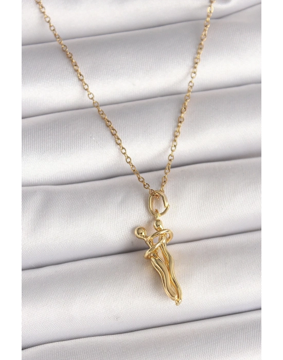ÇOK SATAN 316L Çelik Gold Renk Zincir Sarılma Model Kadın Kolye