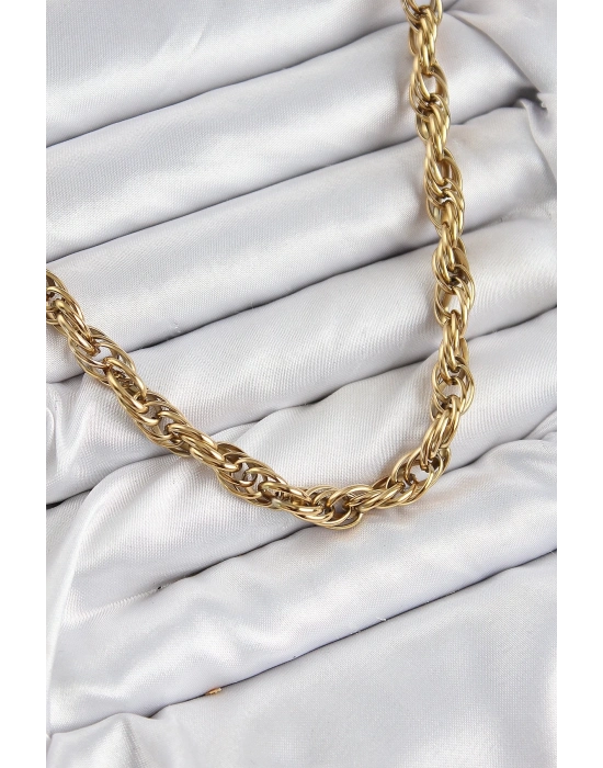 ÇOK SATAN 316L Çelik Halat Model Gold Renk Kadın Kolye