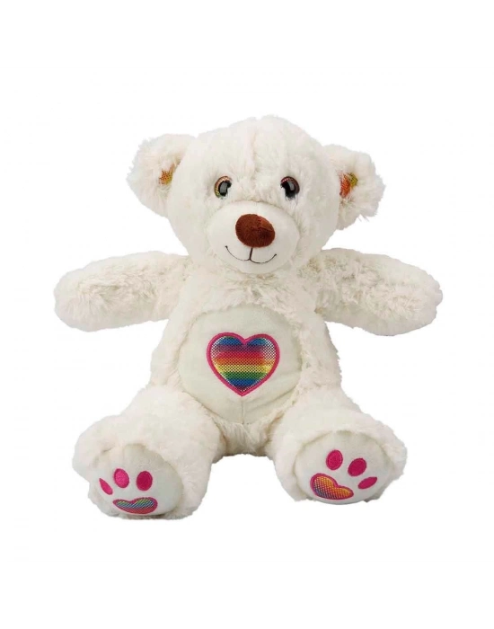 ÇOK SATAN 3184 Gökkuşağı Kalpli Peluş Ayı 30 cm