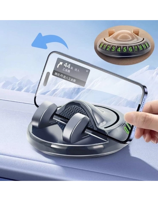 ÇOK SATAN 360° Dönebilen Yapışkanlı Numaratörlü Araç Telefon Tutucu