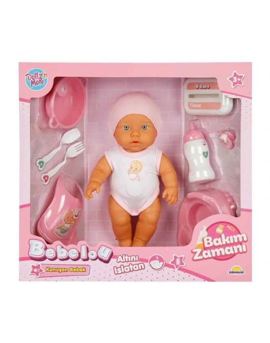 ÇOK SATAN 3823 Bebelou Bakım Zamanı Sesli Gülen Ağlayan Bebek 32 cm