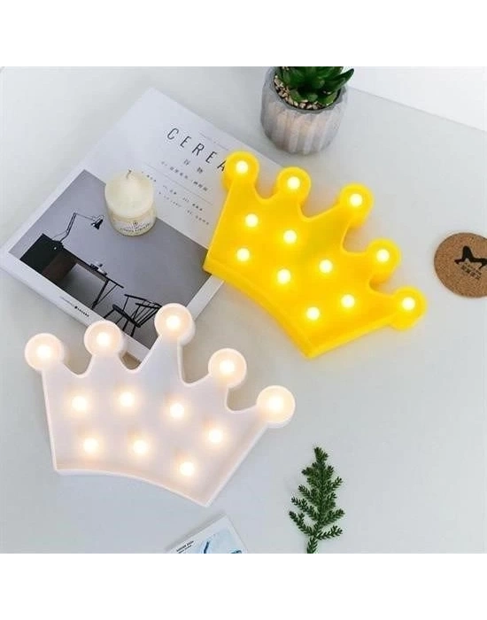 ÇOK SATAN 3D Dekoratif Pilli Kraliçe Tacı Model Led Masa ve Gece Lambası
