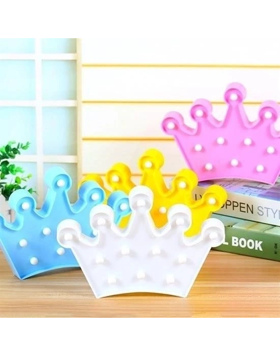 ÇOK SATAN 3D Dekoratif Pilli Kraliçe Tacı Model Led Masa ve Gece Lambası