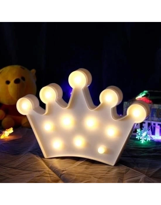 ÇOK SATAN 3D Dekoratif Pilli Kraliçe Tacı Model Led Masa ve Gece Lambası