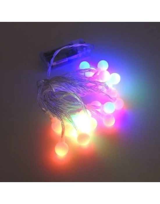 ÇOK SATAN 3m 20 Led Beyaz Top RGB ışık Pilli 2 Kademeli