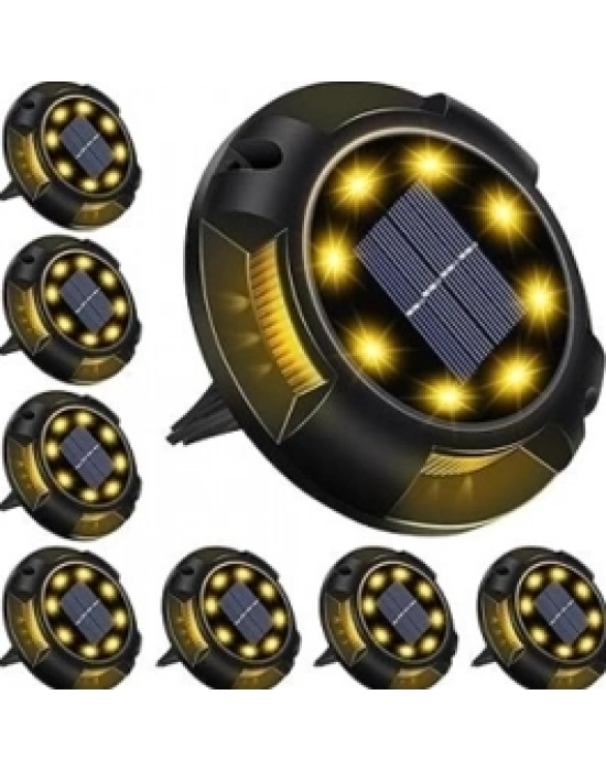 ÇOK SATAN 4lü Solar Panelli Kazıklı Zemin Solar Ledi 8+4 Led Gün Işığı
