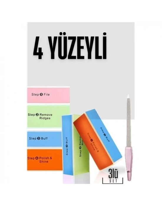 ÇOK SATAN 4 Yüzeyli Törpü ve Parlatma Blok Sünger 3 lü Set