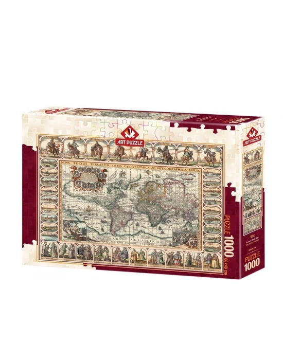 ÇOK SATAN 4584 Eski Dünya Haritası 1000 Parça Puzzle -Art Puzzle