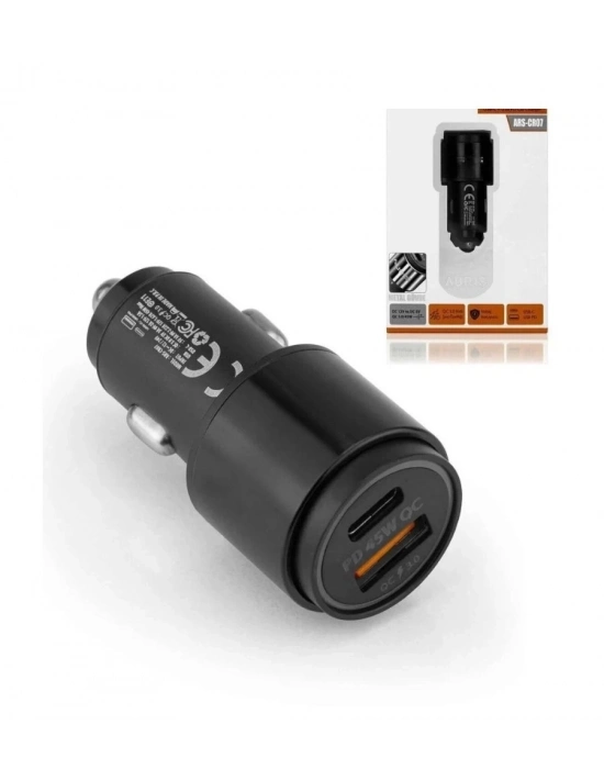 ÇOK SATAN 45w Pd Usb Oto Şarj Kafa Hızlı Şarj Çakmaklık Adaptörü, Usb-c Ve Usb-a Çıkışlı, İphone Ve Android Uyumlu