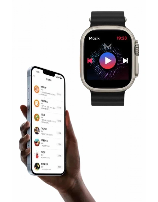 ÇOK SATAN 49mm Akıllı Saat Amoled Ekranlı Kadın Erkek Kol Saati Plastik Kordon
